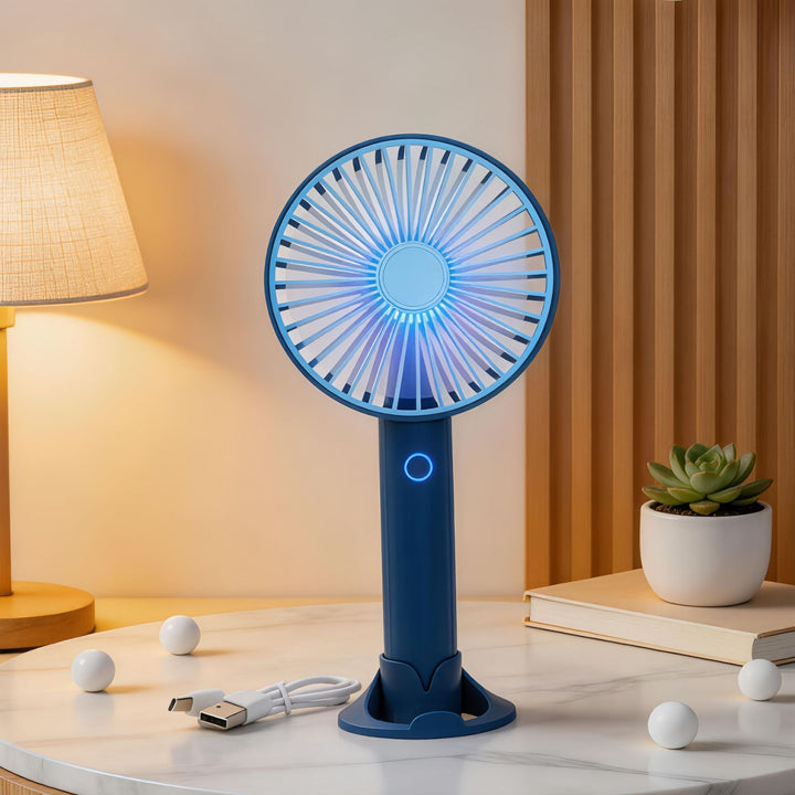 Ladies portable table fan with LED lighting and USB charging function Bowlift