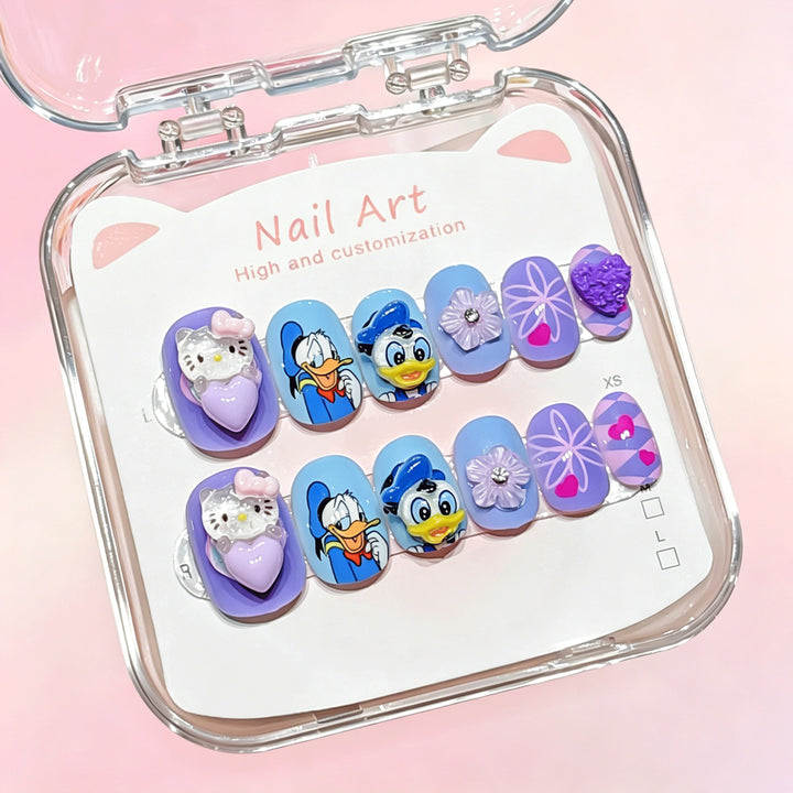 Customized Cartoon-Inspired Press-On Nail Art Set Bowlift