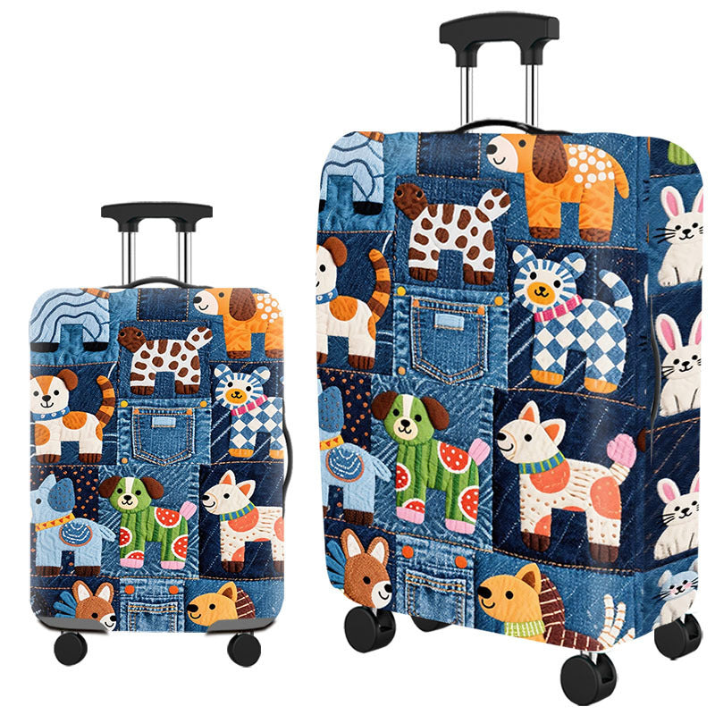 Tropical Leaf Print Hard Shell Luggage Bowlift