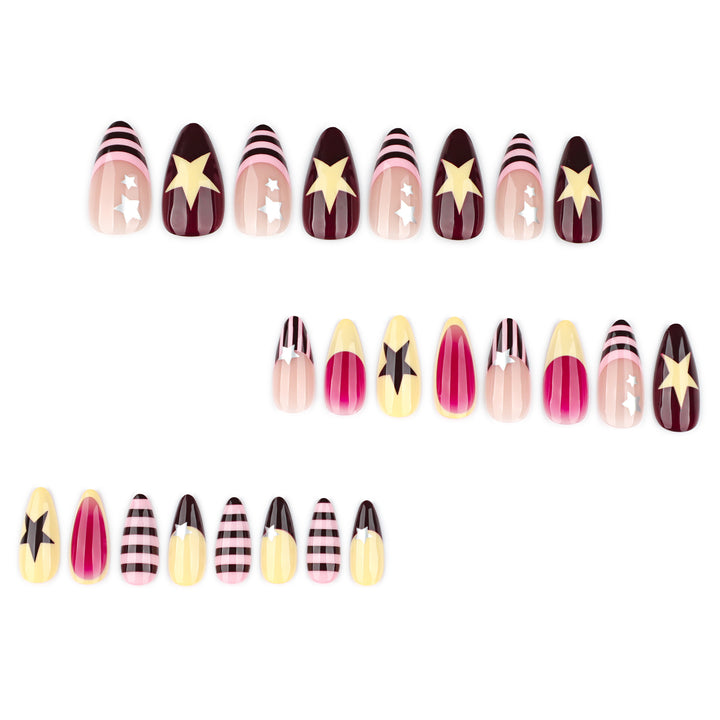 Creative Nail Art with Star Design Bowlift