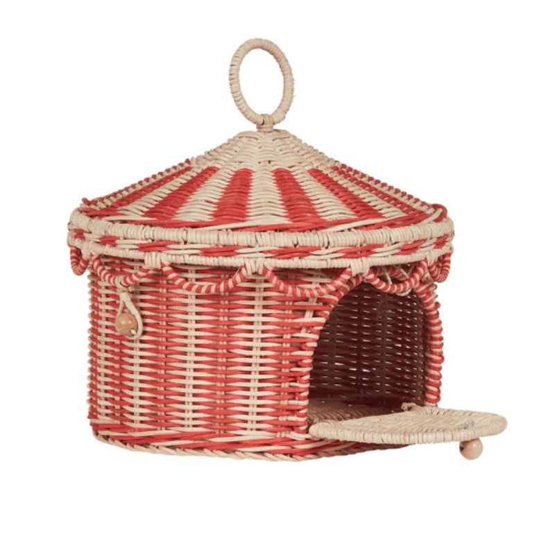 Playful cat basket in circus design Bowlift