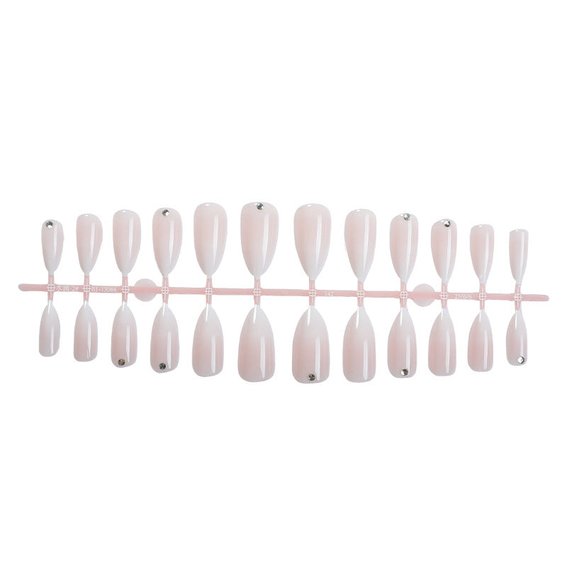 Glossy Press-On Nail Set with Gem Accents Bowlift