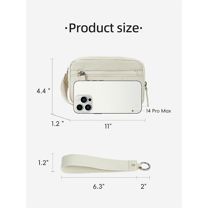 Stylish and Practical Cosmetic Clutch with Removable Carrying Strap Bowlift