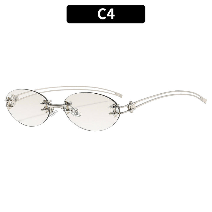 Futuristic Minimalist Oval Sunglasses