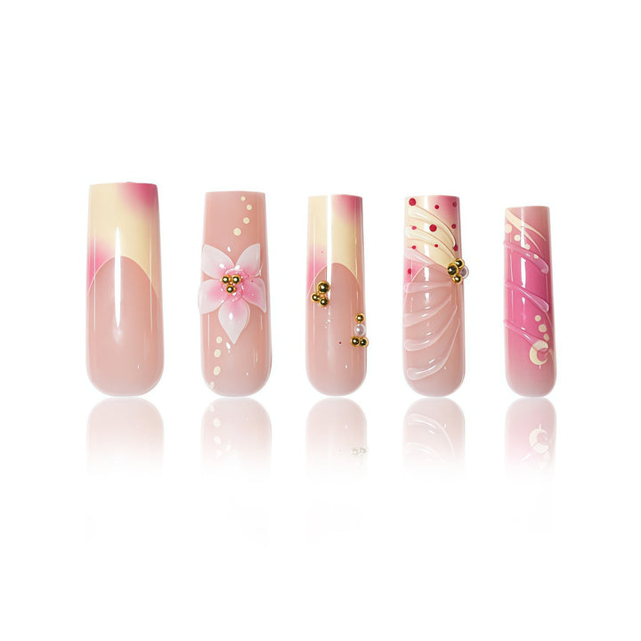 Floral Artisan Press-On Nail Set Bowlift