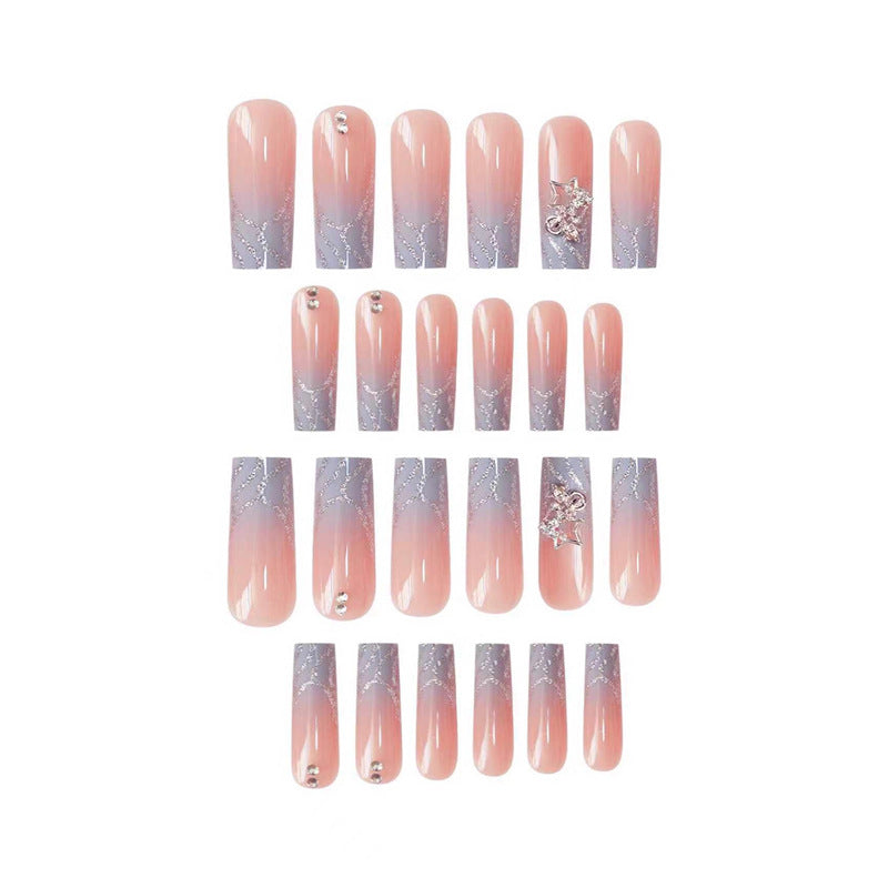 Glamorous 3D Star Pattern Press-On Nails Bowlift