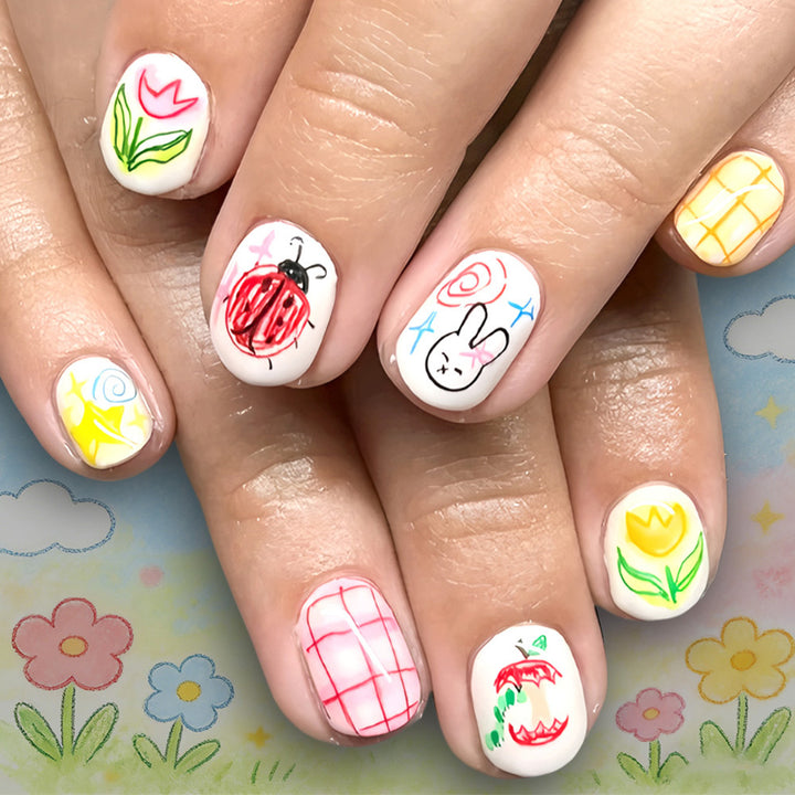 Artistic Illustrated Nail Art Wraps Bowlift