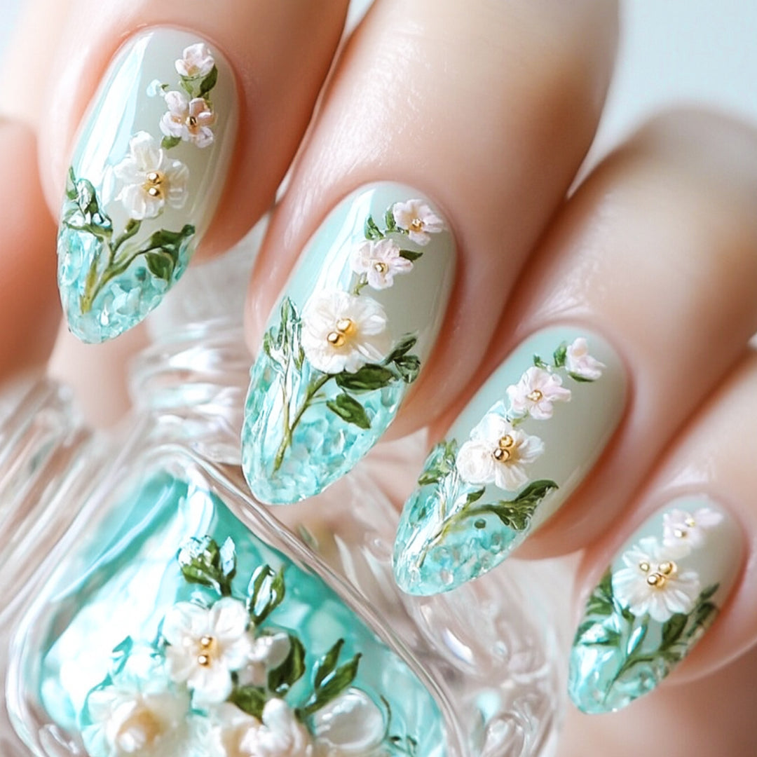 Floral Art Acrylic Nail Extensions Bowlift 1789713288