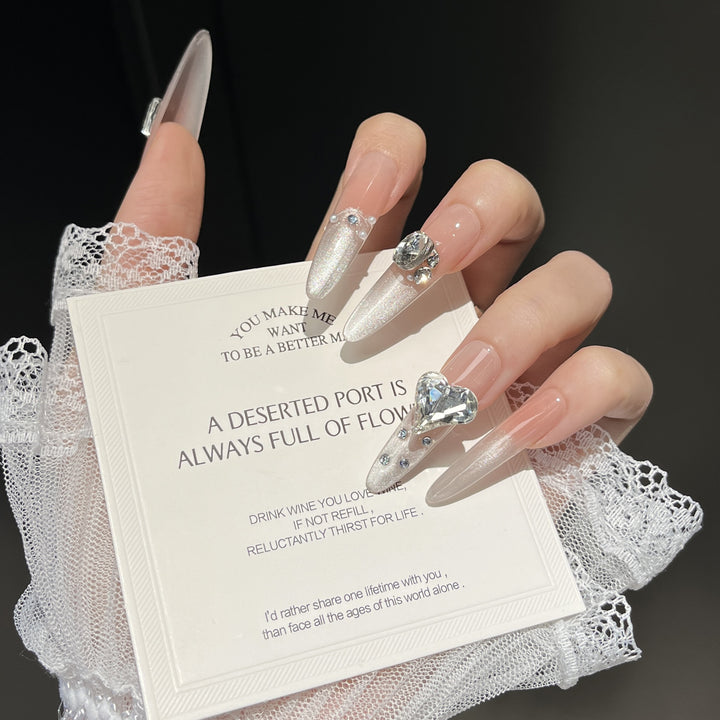 Luxury Crystal-Embellished Press-On Nail Set Bowlift