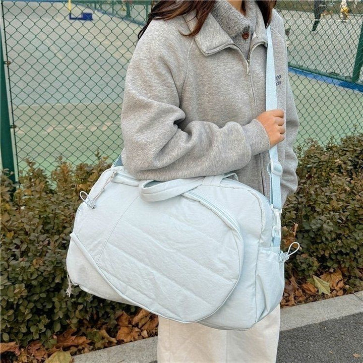 Padded Quilted Tennis Racket Duffel with External Racquet Sleeve Bowlift
