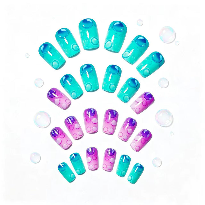 Artistic Bubble-Effect Nail Art Bowlift