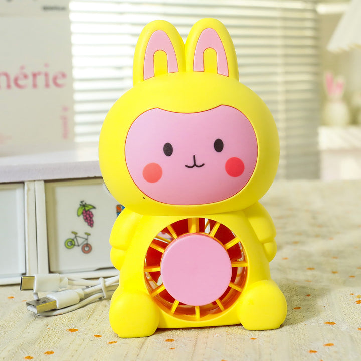 Ladies Portable Mini Fan in Playful Bunny Design Bowlift