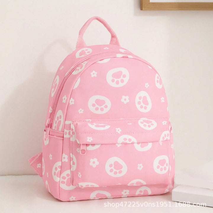 Cute Backpack with Paw Print Design Bowlift