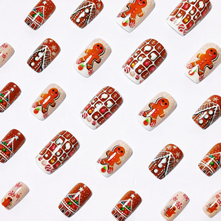 Artificial nails in gingerbread house design Bowlift
