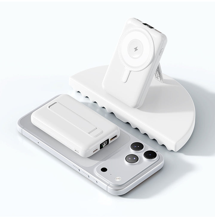 Compact Magnetic Power Bank with Stand Function Bowlift