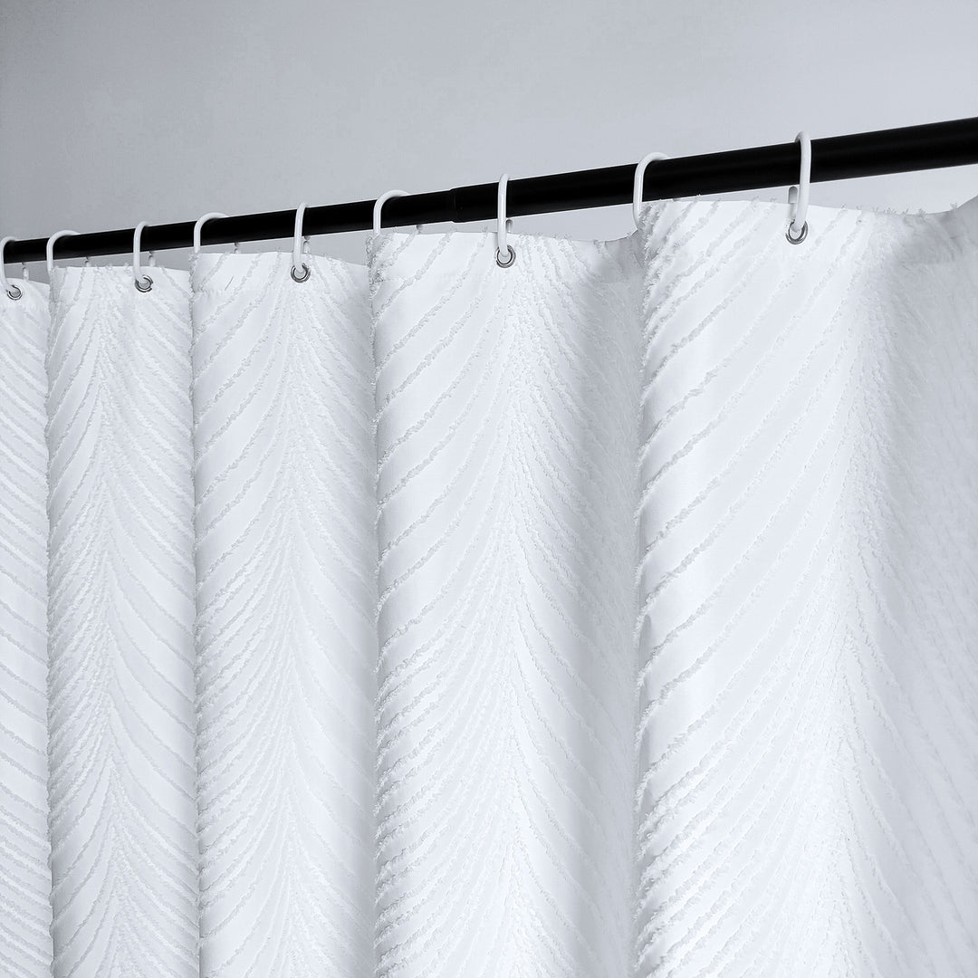 Designer Textured Shower Curtain Bowlift
