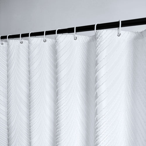 Designer Textured Shower Curtain Bowlift