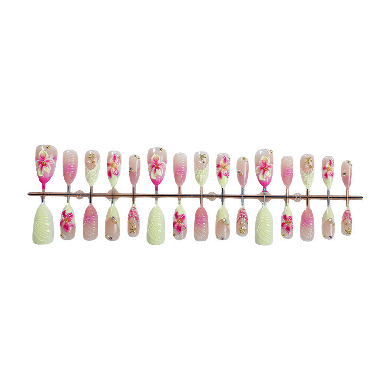 Artistic Floral Press-On Nail Collection Bowlift