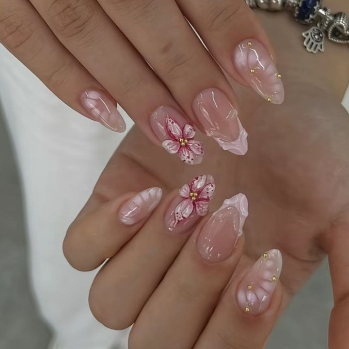 Floral Art Press-On Nail Set Bowlift