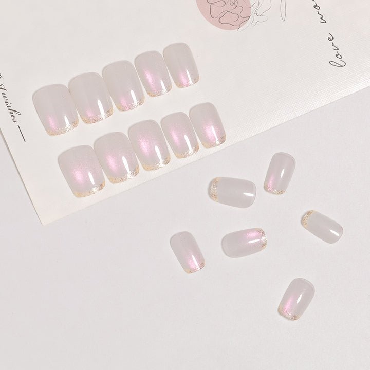 Elegant Glitter Tip Press-On Nail Set Bowlift