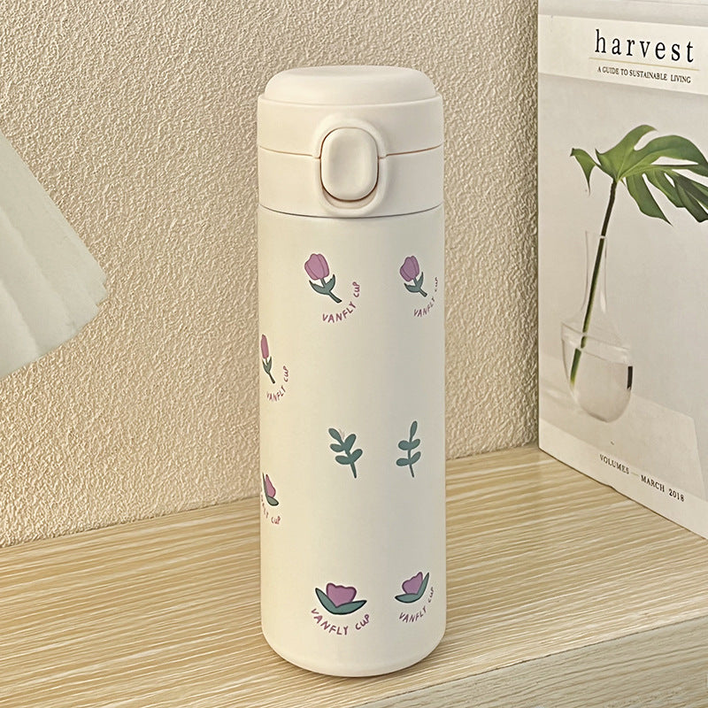 Women's Insulated Drinking Bottle with Innovative Leak Proof Bowlift