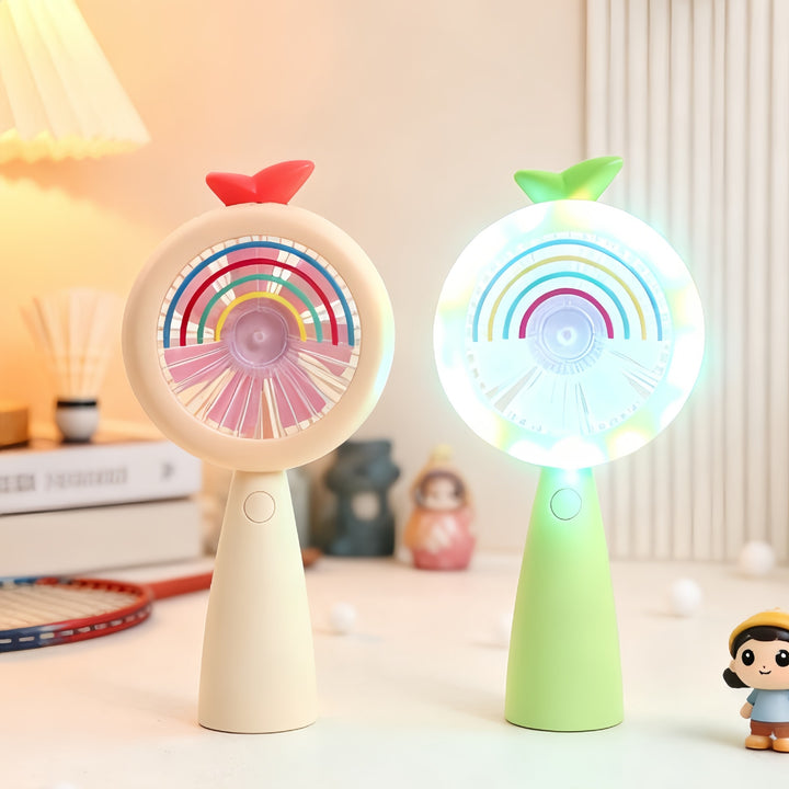 Women Portable USB Hand Fan with LED Lighting Bowlift