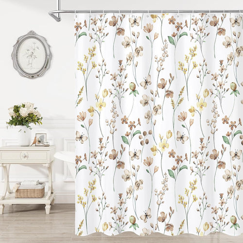 Floral Print Shower Curtain Bowlift