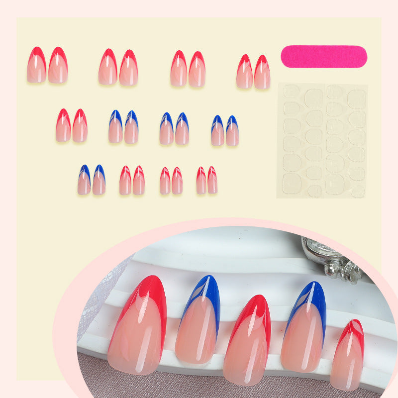 Press-On Nail Art Set with Elegant Gradient Design Bowlift