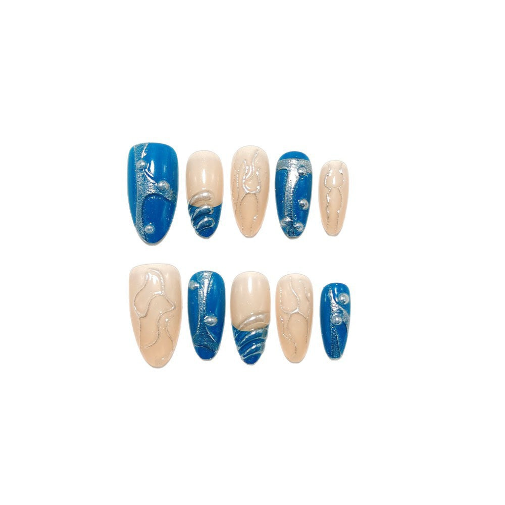Creative artificial nails with unique water optics Bowlift