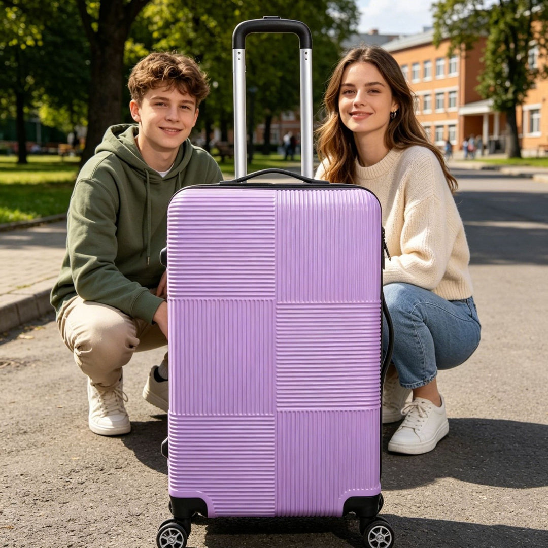 Women's Stylish Textured Hard Shell Luggage Bowlift