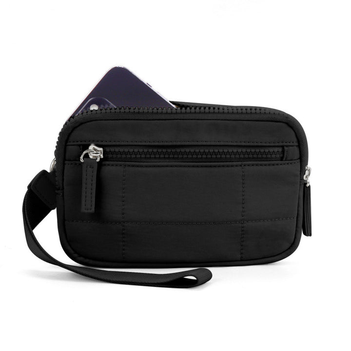 Practical wrist bag with zipper pockets Bowlift