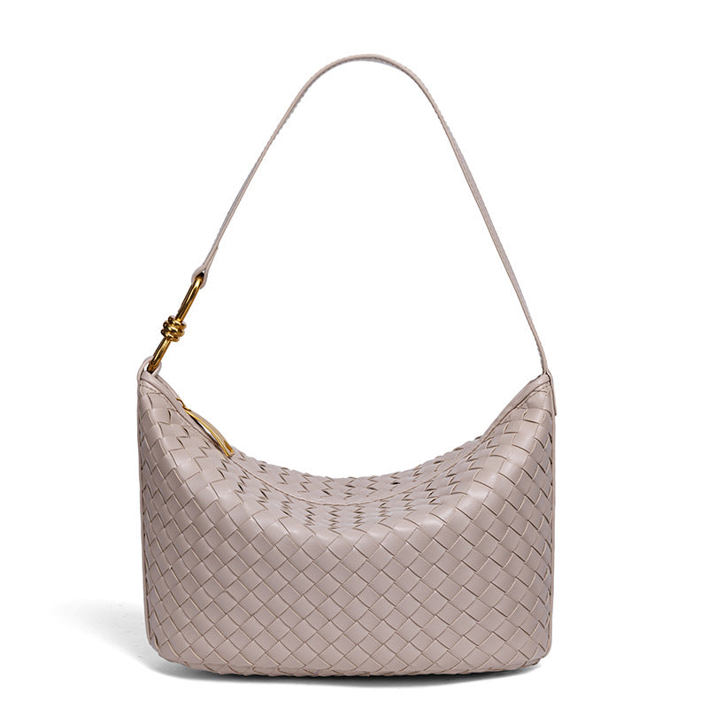 Stylish Woven Leather Handbag Bowlift