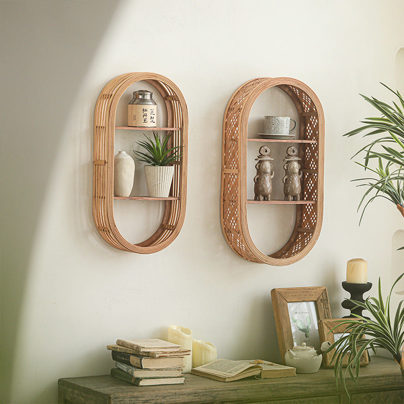 Wall shelf made of natural rattan Bowlift