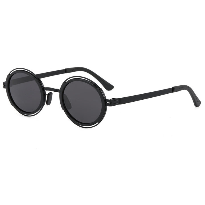 Women's fashionable round sunglasses with elegant metal frame Bowlift