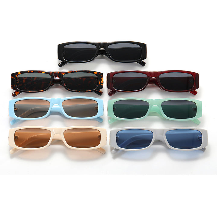 Women's fashionable rectangular sunglasses with stylish metal application Bowlift