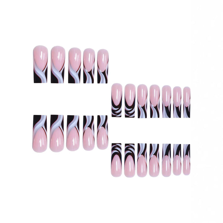 Artistic Marbled Acrylic Nail Enhancements Bowlift