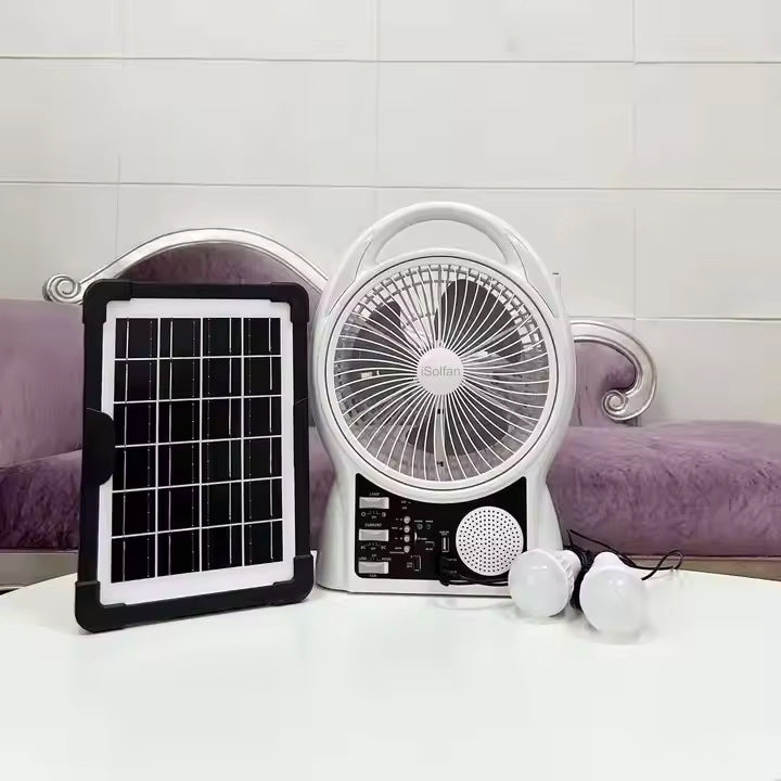 Unisex Solar-Powered Fan with Mobile Charger Bowlift