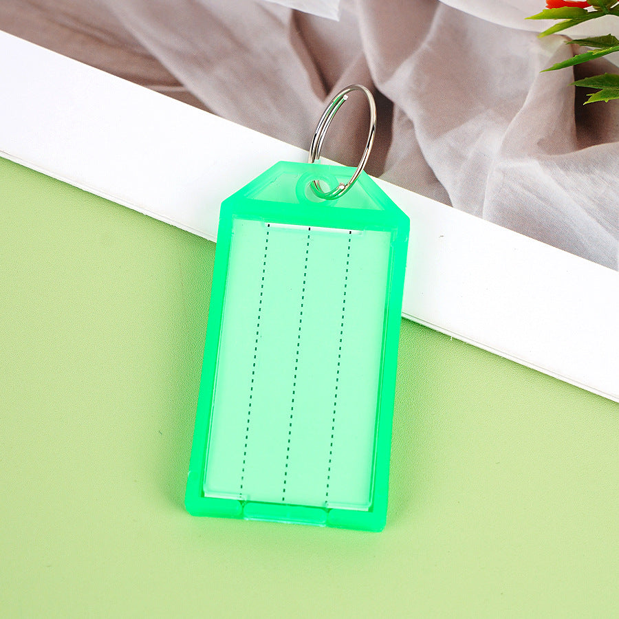 Unisex label tag with transparent sleeve and three writable fields Bowlift