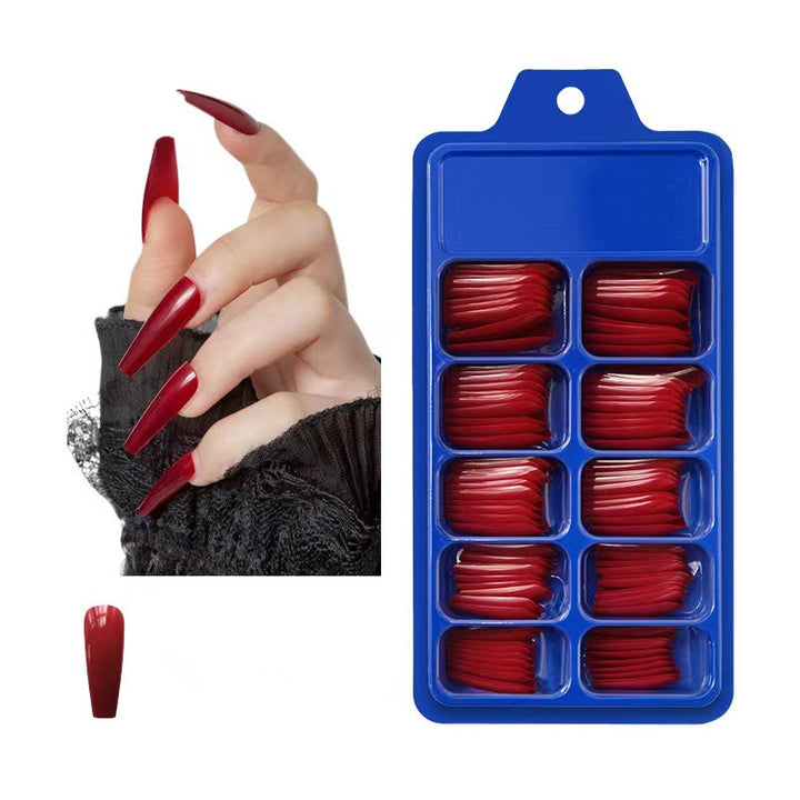 Artificial nails with long French tip design Bowlift