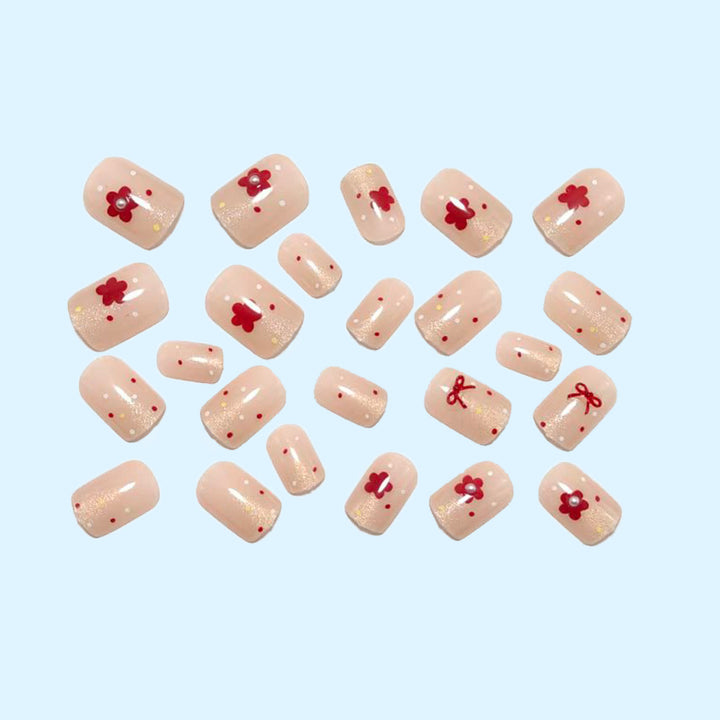 Festive artificial nails with delicate Christmas motifs Bowlift
