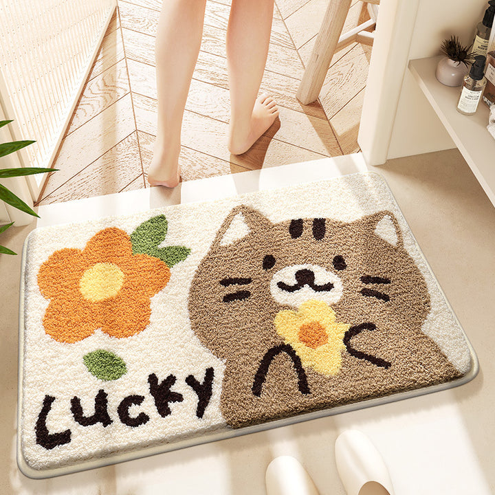 Cute Cat-Themed Bath Mat Bowlift