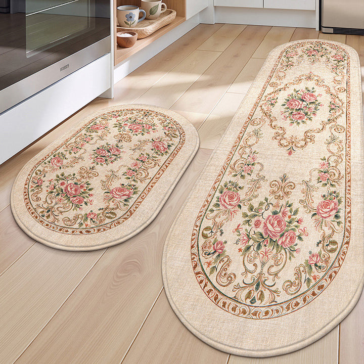 Floral Patterned Kitchen Mat Set Bowlift