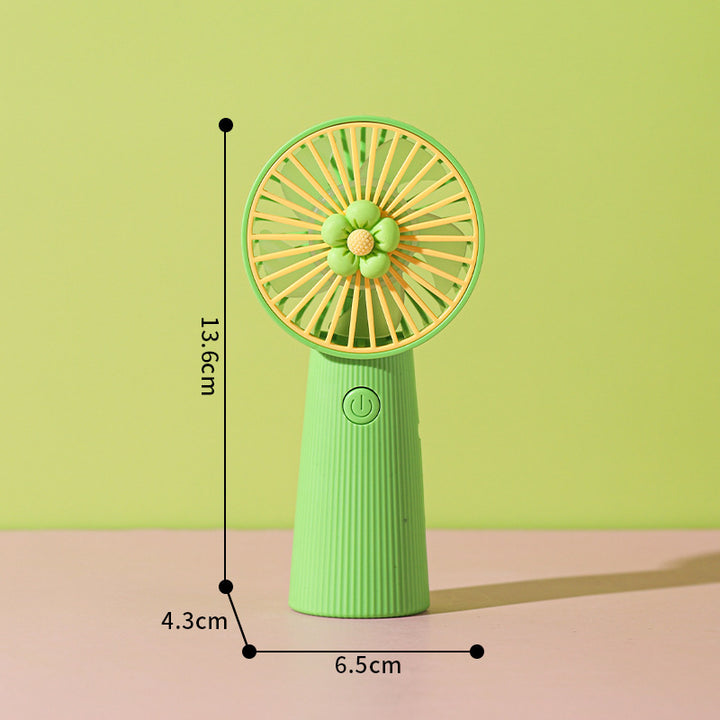 Women's Portable Mini Hand Fan with Creative Flower Design Bowlift