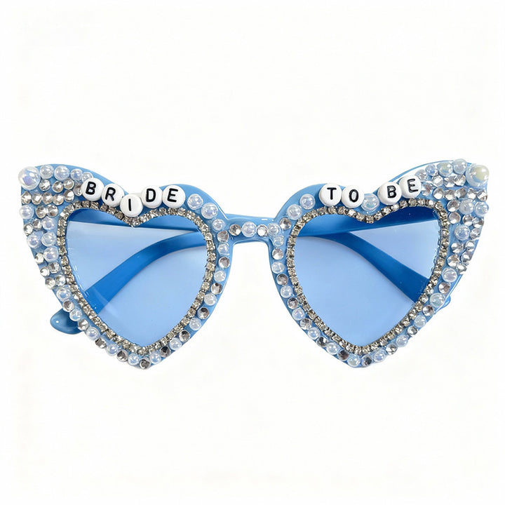 Heart-Shaped Pearl-Embellished Sunglasses Bowlift