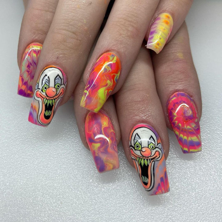 Creative Nail Art Set with Clown Motif Bowlift