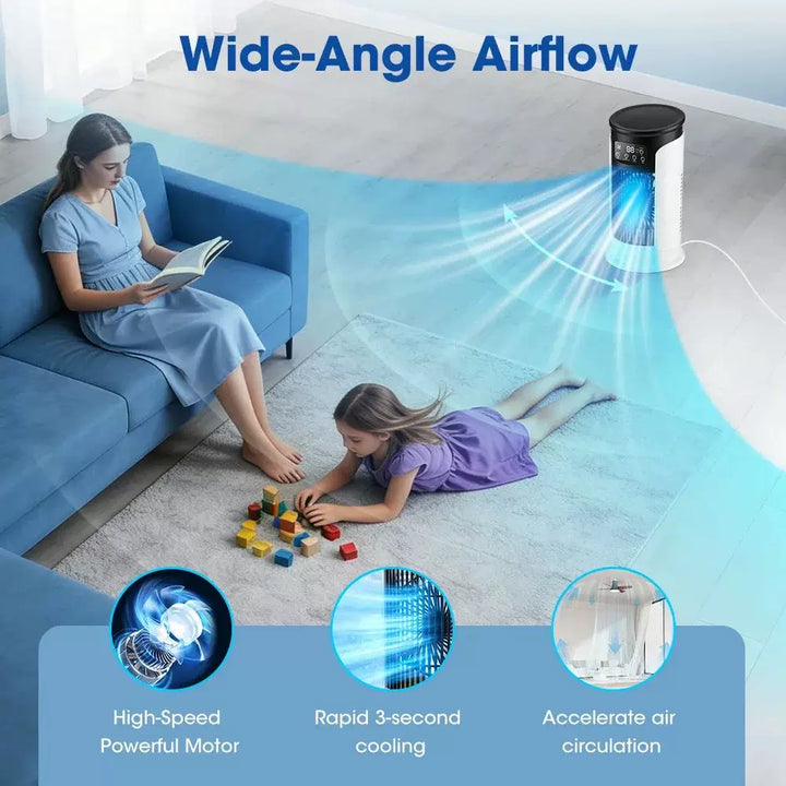 Unisex One Size compact personal evaporative tower cooler with refillable cooling packs, whisper-quiet fan and touch control Bowlift