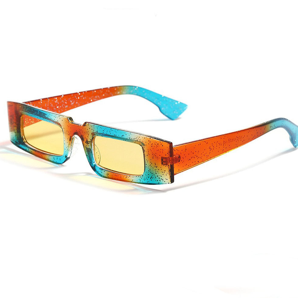 Women's fashionable geometric sunglasses with transparent frame and polarized lenses Bowlift