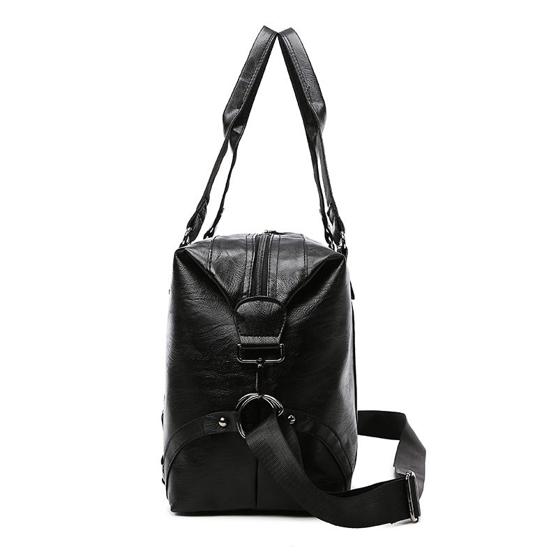 Luxurious Leather Weekend Duffel Bag Bowlift