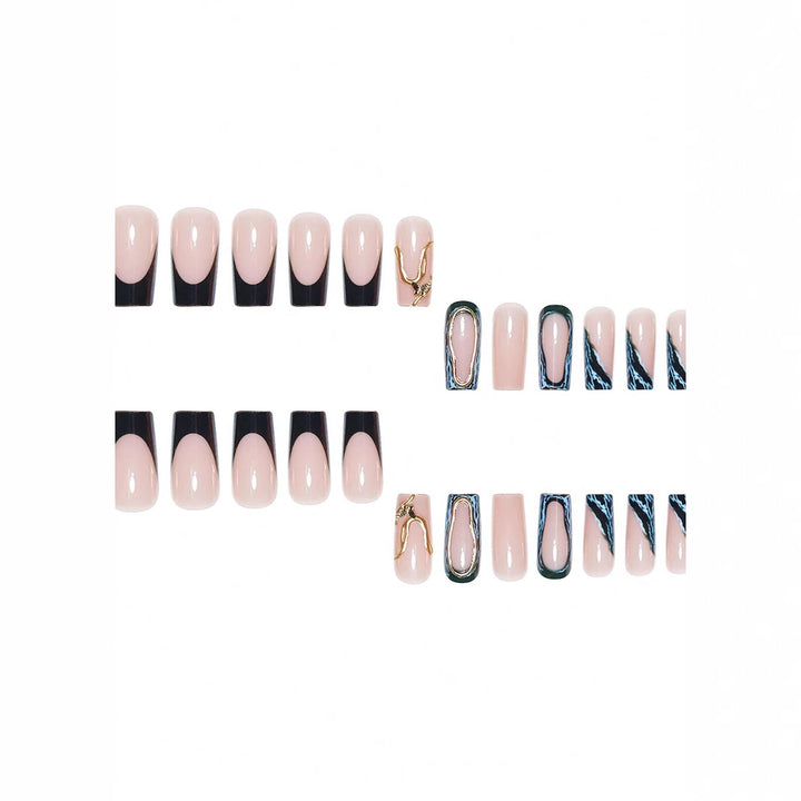Designer Geometric Press-On Nail Art Bowlift