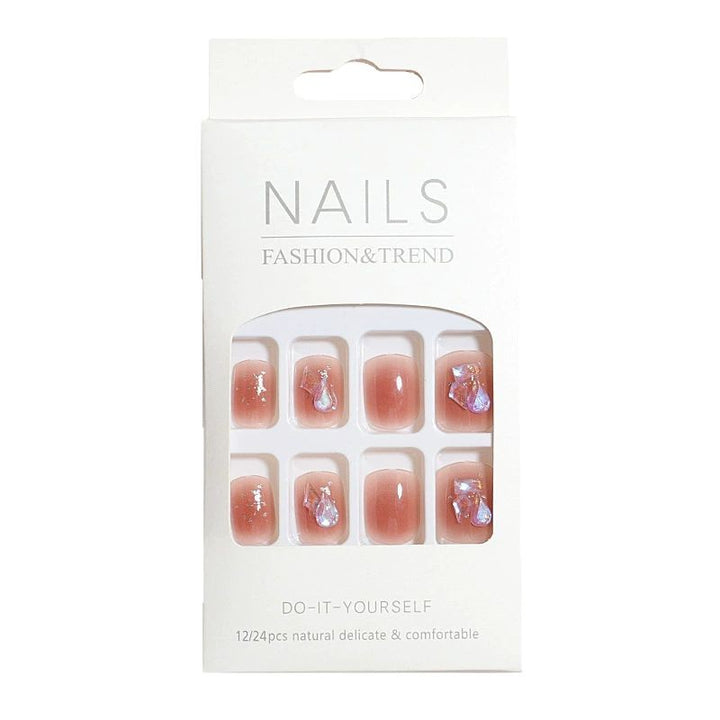 Artistic Nail Design Press-On Set with Crystal Accents Bowlift